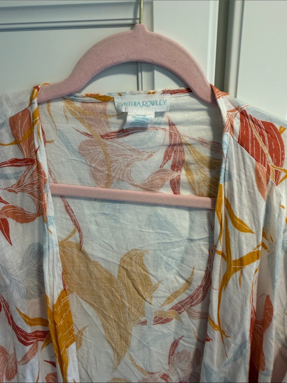 Women's lightweight floral open-front jacket